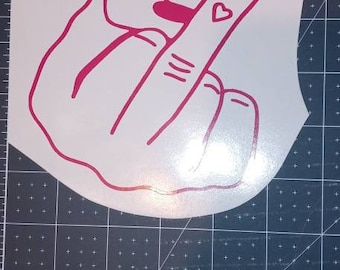 Middle finger car decal