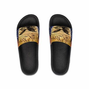 Patriotic Men&#39;s Slide Sandals - Comfortable Casual Footwear for Summer, July Fourth, BBQs, Beach, Pool Parties