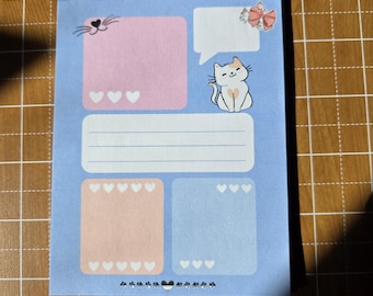handgemachter Notizblock mit Katzenmotiv