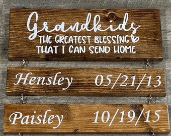 Grandparents Sign - Grandkids The Greatest Blessing I Can Send Home - Custom Family Sign, Gift For Grandma