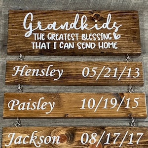 Grandparents Sign - Grandkids The Greatest Blessing I Can Send Home - Custom Family Sign, Mothers Day Gift For Grandma Or Mom