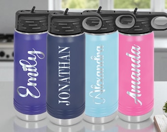 Personalized Laser Engraved Water Bottle – Stainless Steel, Insulated