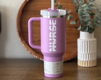 Personalized Nurse Tumbler with Handle & Straw, Engraved Insulated Coffee Cup, Nurse Gift