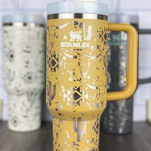 Western Aztec Design On 40oz Stanley Cup, Laser Engraved Gift for Her, Christmas Gift Idea