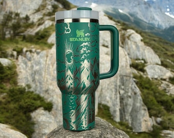 Laser Engraved Stanley Cup | Mountain 360 Wrap 30oz 40oz Landscape
