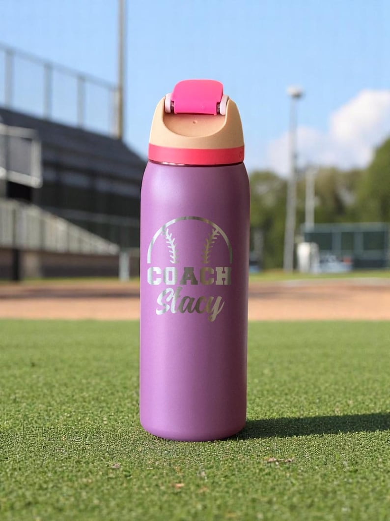 Coach Owala Water Bottle | Personalized Engraved Sports Gift Custom Name 24oz 32oz 40oz image 2