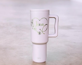 Personalized Nurse Tumbler – 40 oz Insulated Stainless Steel Cup
