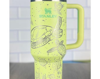 Engraved Stanley Tumbler | Sea Turtle 360 Wrap 30oz 40oz Ocean