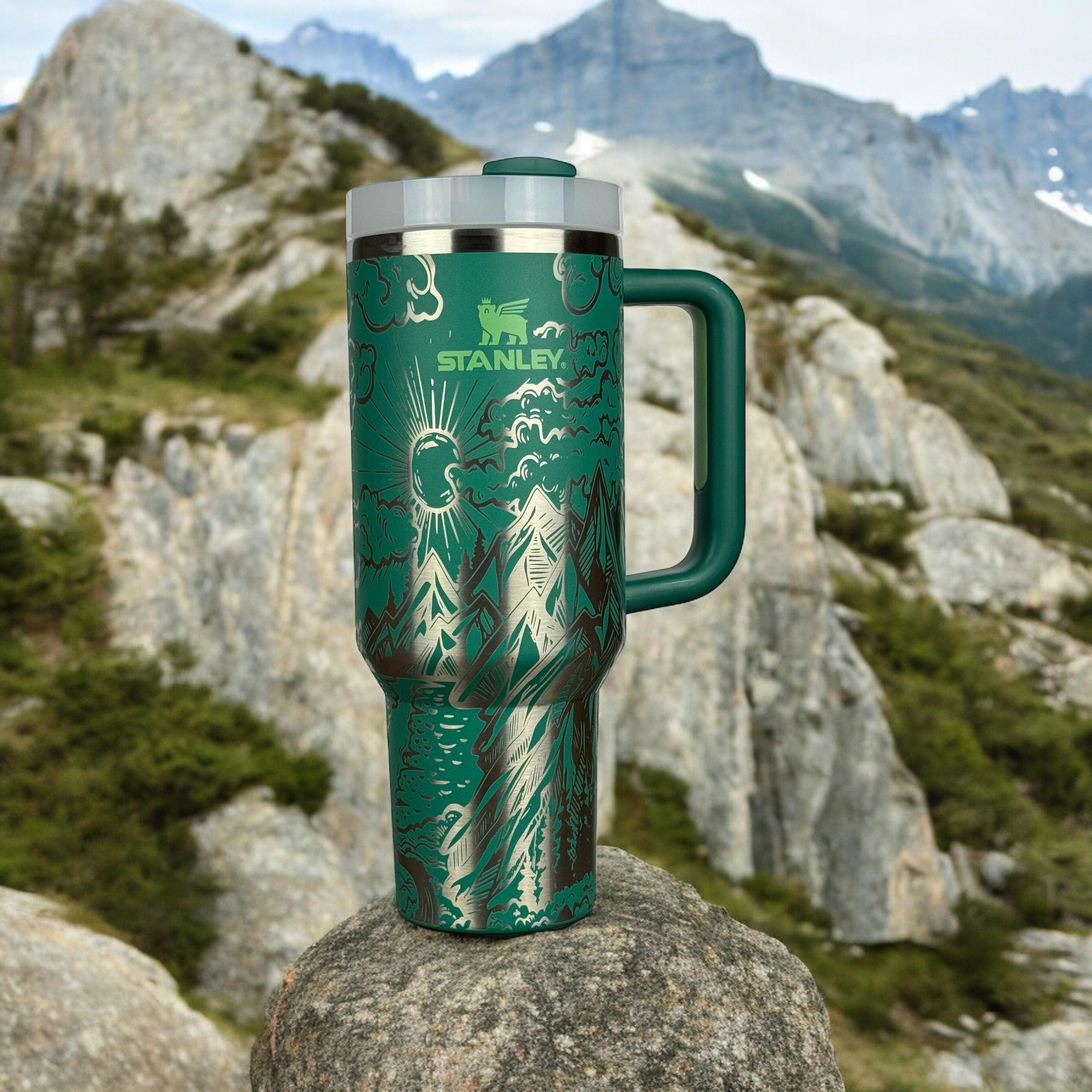 Mountain Stanley Full Wrap Design - Laser Engraved Stanley Cup