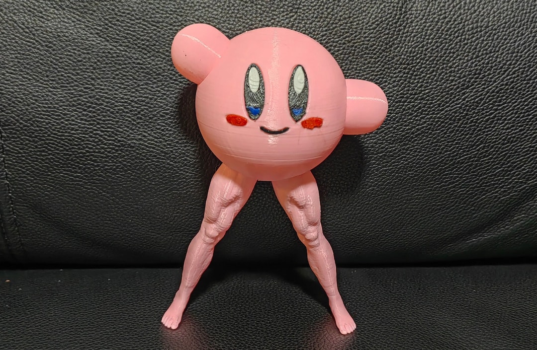 Kirby With Muscular Legs 3D Printed Figurine Etsy