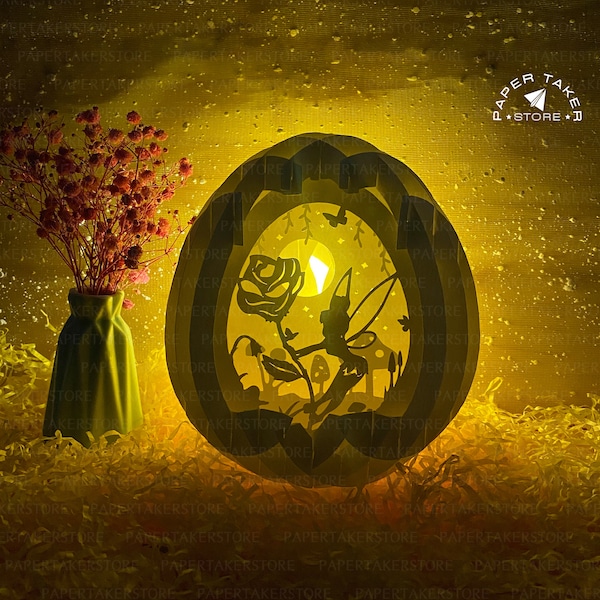 Tinker Pop-Up Template, Easter Pop-Up SVG for Cricut Projects, 3D Papercut Light Box Sliceform, DIY Easter Night Light Tinker Pop-Up Template, Easter Pop-Up SVG for Cricut Projects, 3D Papercut Light Box Sliceform, DIY Easter Night Light