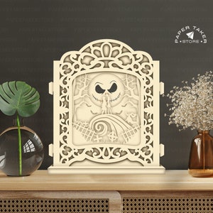 Modèle pop-up cauchemar, pop-up SVG pour projets Cricut, découpe de papier 3D en forme de tranche de boîte à lumière, veilleuse pop-up bricolage