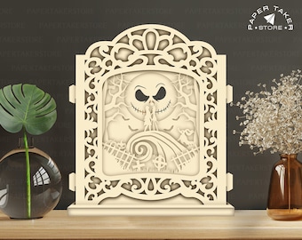 Nightmare Pop-Up Template, Pop-Up SVG for Cricut Projects, 3D Papercut Light Box Sliceform, DIY Pop-Up Night Light