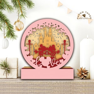Love of Mouse pop up svg template, Mouse circle pop up svg for cricut projects, sliceform paper cut lightbox, sphere pop up DIY