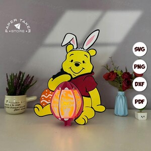 Lanterne Pâques ours SVG | Vidéo de montage incluse | Téléchargement numérique | Silhouette Cameo, conçue pour les machines de découpe, Cricut