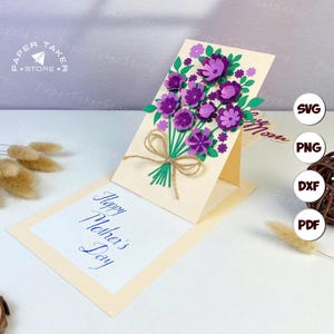 Tarjeta del Día de la Madre, regalo hecho a mano, plantilla SVG, tarjeta del Día de la Madre SVG para Cricut, caja explosiva SVG, tarjeta del Día de la Madre SVG, marco de fotos