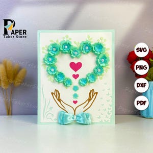Vriendschapsdagkaart pop-up svg-sjabloon, 3D-papercut, vriend papieren lantaarn, papieren lantaarn svg-bestand knippen voor cricut, bloemen theelichtje ontwerp