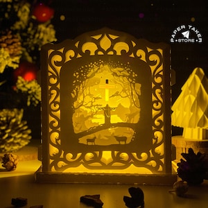 Modèle Jésus-Christ, pop-up SVG pour projets Cricut, découpe de papier 3D en forme de tranche de boîte à lumière, veilleuse pop-up DIY