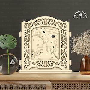 Plantilla SVG emergente de El Principito, plantilla SVG emergente de El Principito para proyectos de Cricut, caja de luz de corte de papel Sliceform, esfera emergente DIY