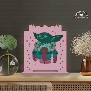 Weltraum Pop-Up Vorlage, Pop-Up SVG für Cricut Projekte, 3D Papierschnitt Light Box Scheibeform, DIY Pop-Up Nachtlicht