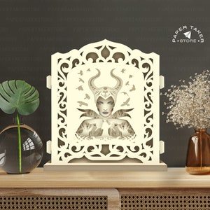 Modèle pop-up fée vengeresse, SVG pop-up pour projets Cricut, découpe de papier 3D en forme de tranche de boîte à lumière, veilleuse pop-up DIY