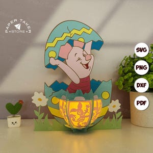 Lanterne cochon Pâques SVG | Vidéo de montage incluse | Téléchargement numérique | Silhouette Cameo, conçue pour les machines de découpe, Cricut