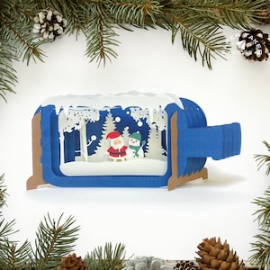 Weihnachten 1 pop up svg Vorlage, Weihnachtskreis pop up svg für Cricut Projekte, scheibenförmiges Papierschnitt Lightbox, Kugel Pop up DIY
