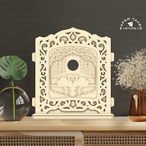Modèle pop-up cygne, pop-up SVG pour projets Cricut, découpe de papier 3D en forme de tranche de boîte à lumière, veilleuse pop-up bricolage