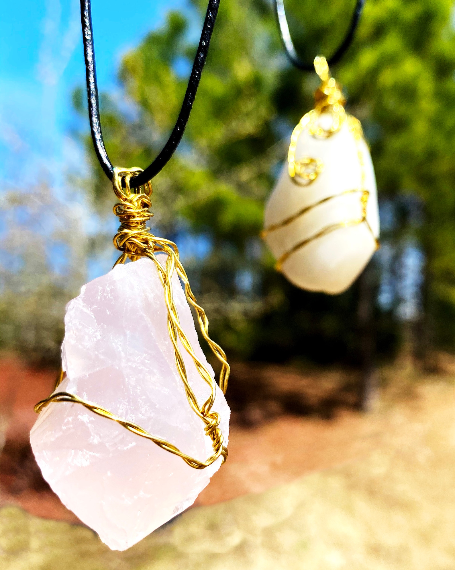 Milky White Quartz Stone Necklace Etsy