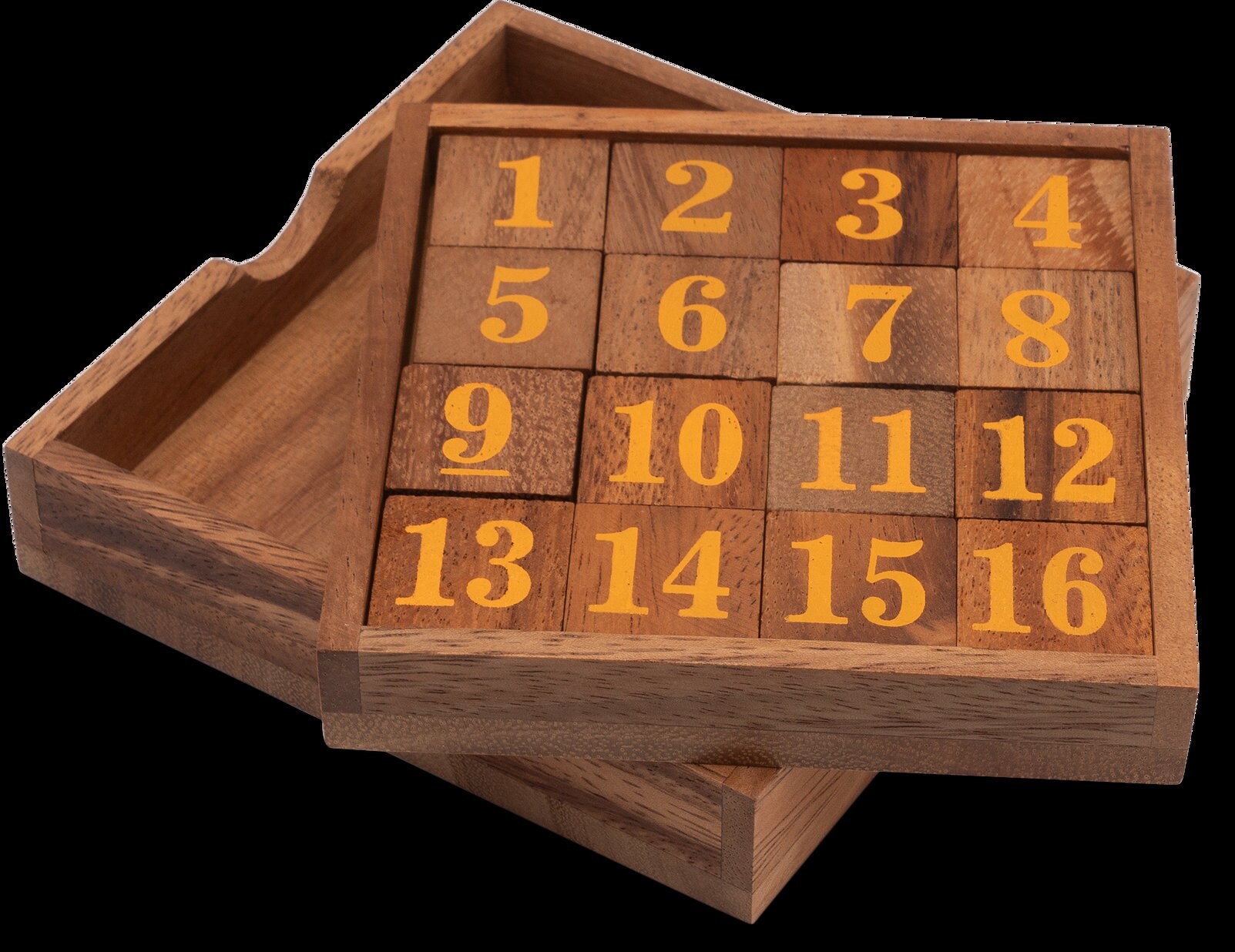 Slide 15 - Yellow Numbers - Sliding Game - Math Game - Wooden Puzzle - Etsy