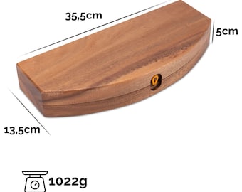 Bao L – Hus / Kalaha / Bean Game made of precious Samena wood with 75 gemstones