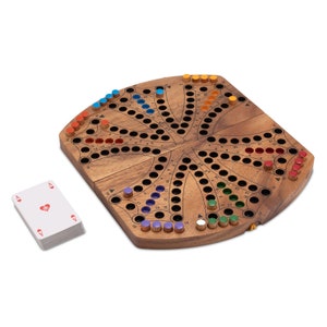 Tock für 6 Spieler - Spielfeld 33 x 28 cm - Gesellschaftsspiel mit Spielkarten