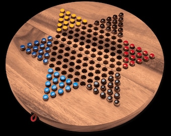 Halma size XL for 2 to 6 players - 31 cm round playing field - 6 x 15 game pieces