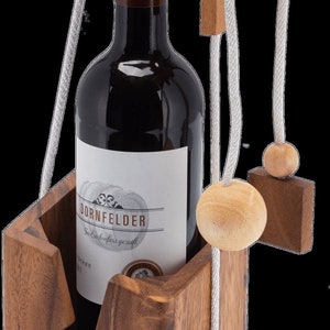 Bottle safe - bottle safe - bottle puzzle made of fine wood