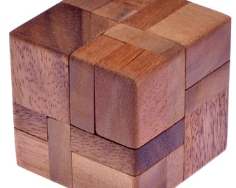 6 Pieces in a Cube - 3D Puzzle - Knobelspiel aus Holz