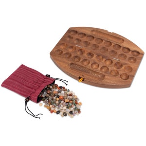 Bao game size L for 2 players - oval - Hus - Kalaha - with 75 gems