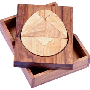 Tangram "Egg" - Puzzle game with 9 wooden blocks