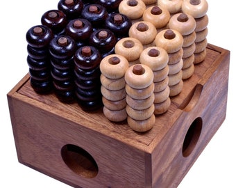 Four in a Row 3D 5x5 for 2 players - Playing field 15 x 15 cm - Strategy game