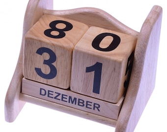 Perpetual calendar made of wood - Decorative perpetual calendar - Date display