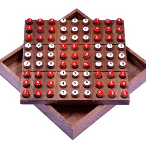 Sudoku with number pegs - playing field 18 x 18 cm - wooden peg game