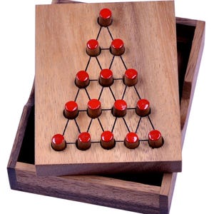 The Last Fighter - Triangle Solitaire - Peg Game - Wooden Puzzle