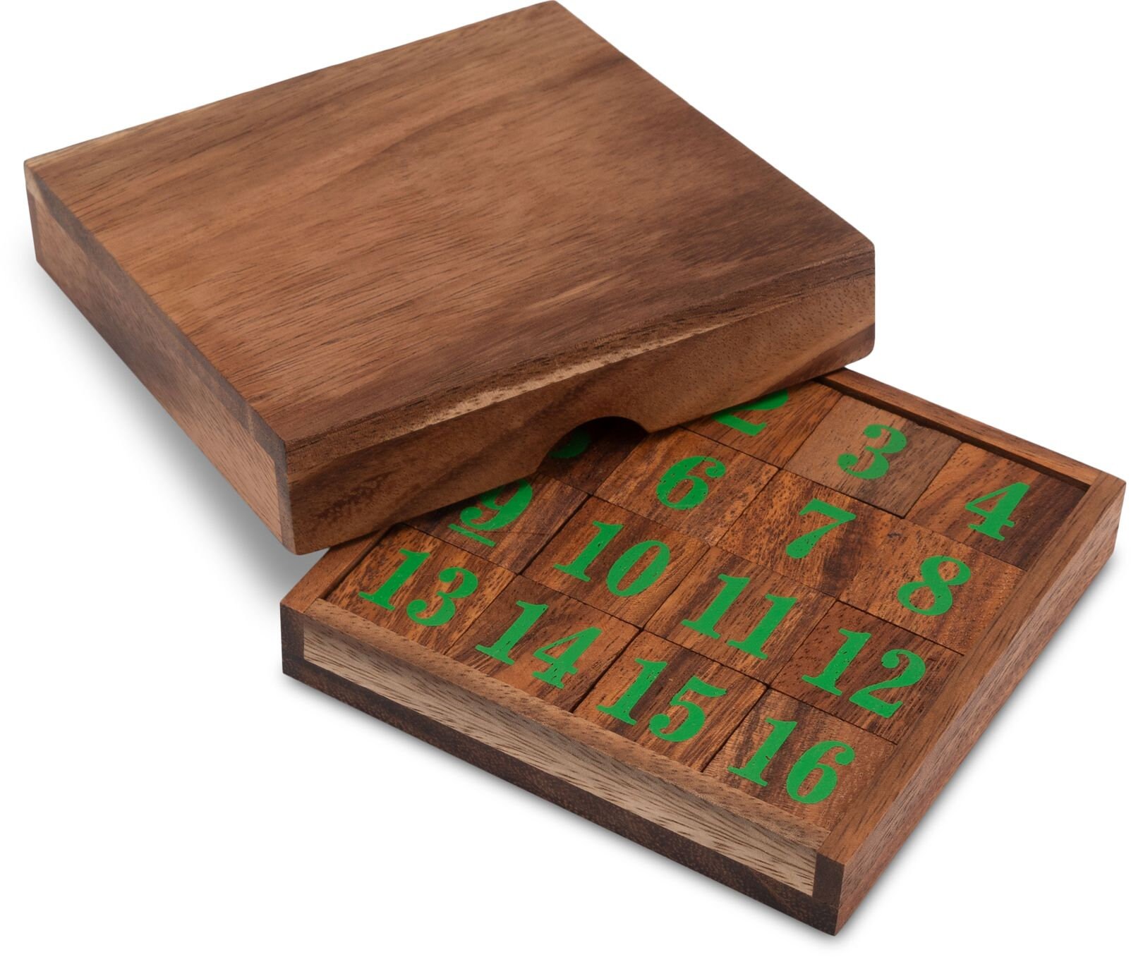 Slide 15 Green Numbers Sliding Game Math Game Wooden Puzzle Game - Etsy