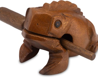 Sound Frog Size 4 - 11 cm - Sound Animal - Musical/Percussion Instrument Made of Wood