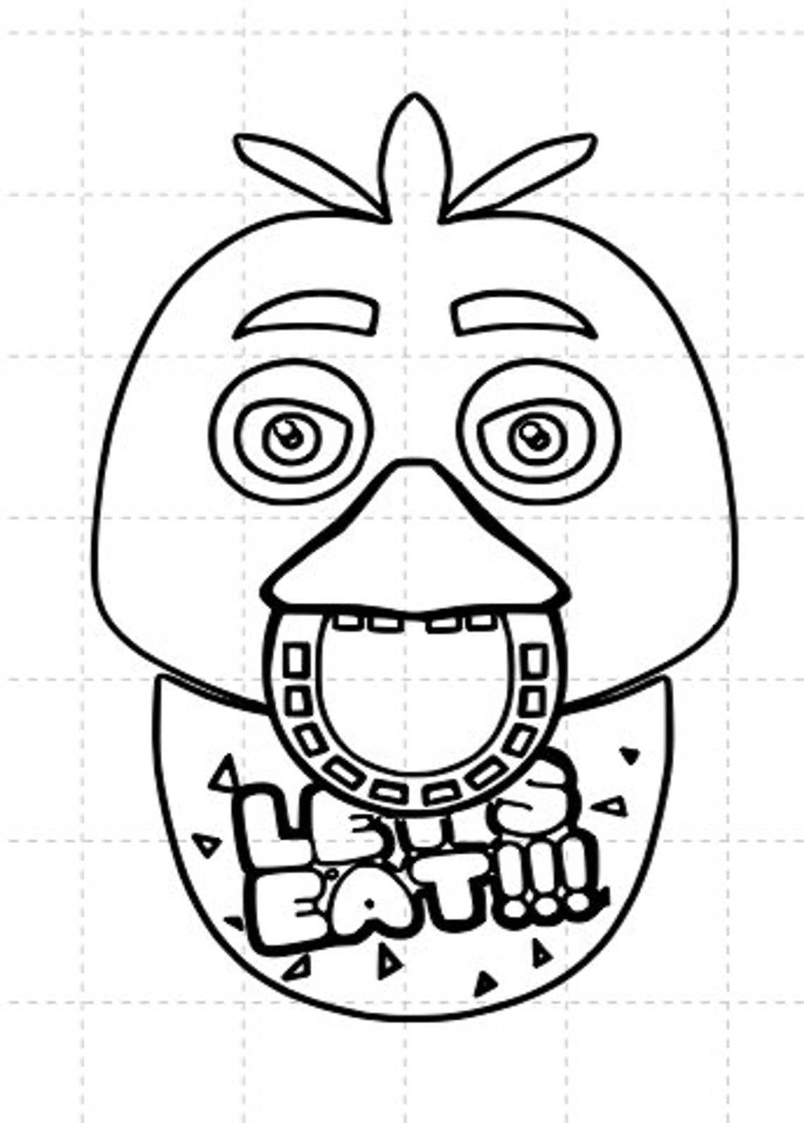 Chica Chick Freddy FNAF 5 nights chic head svg png | Etsy