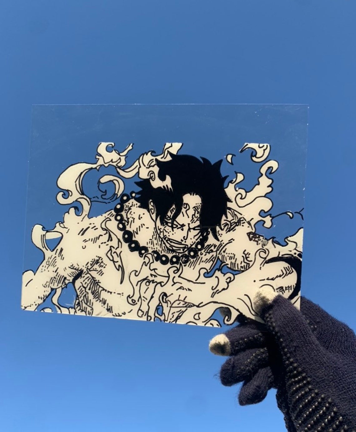 Ace One piece 5x7 Glass Anime painting Etsy