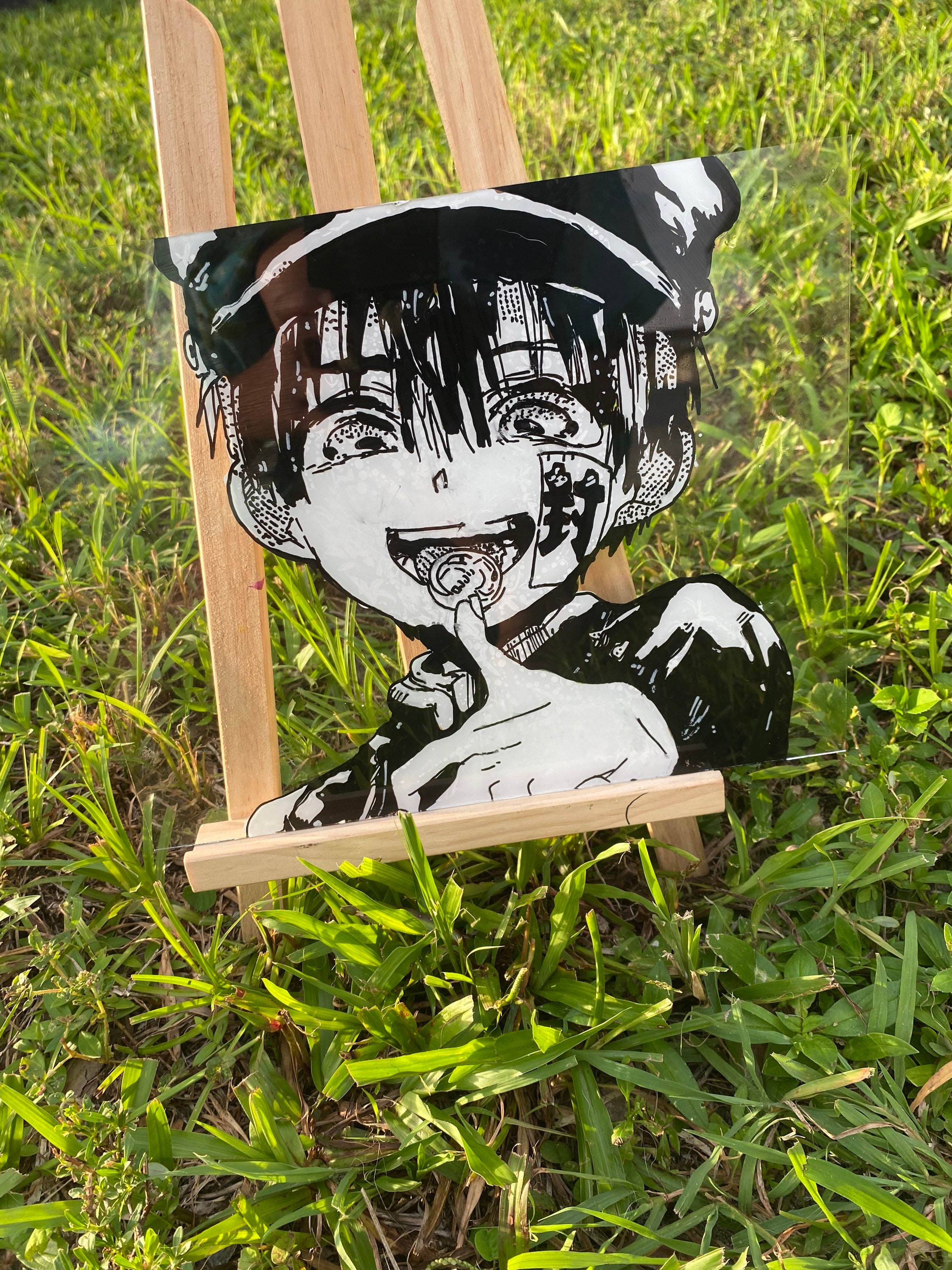 HanakoKun Anime glass painting 8x10 Fanart wall decor gift Etsy