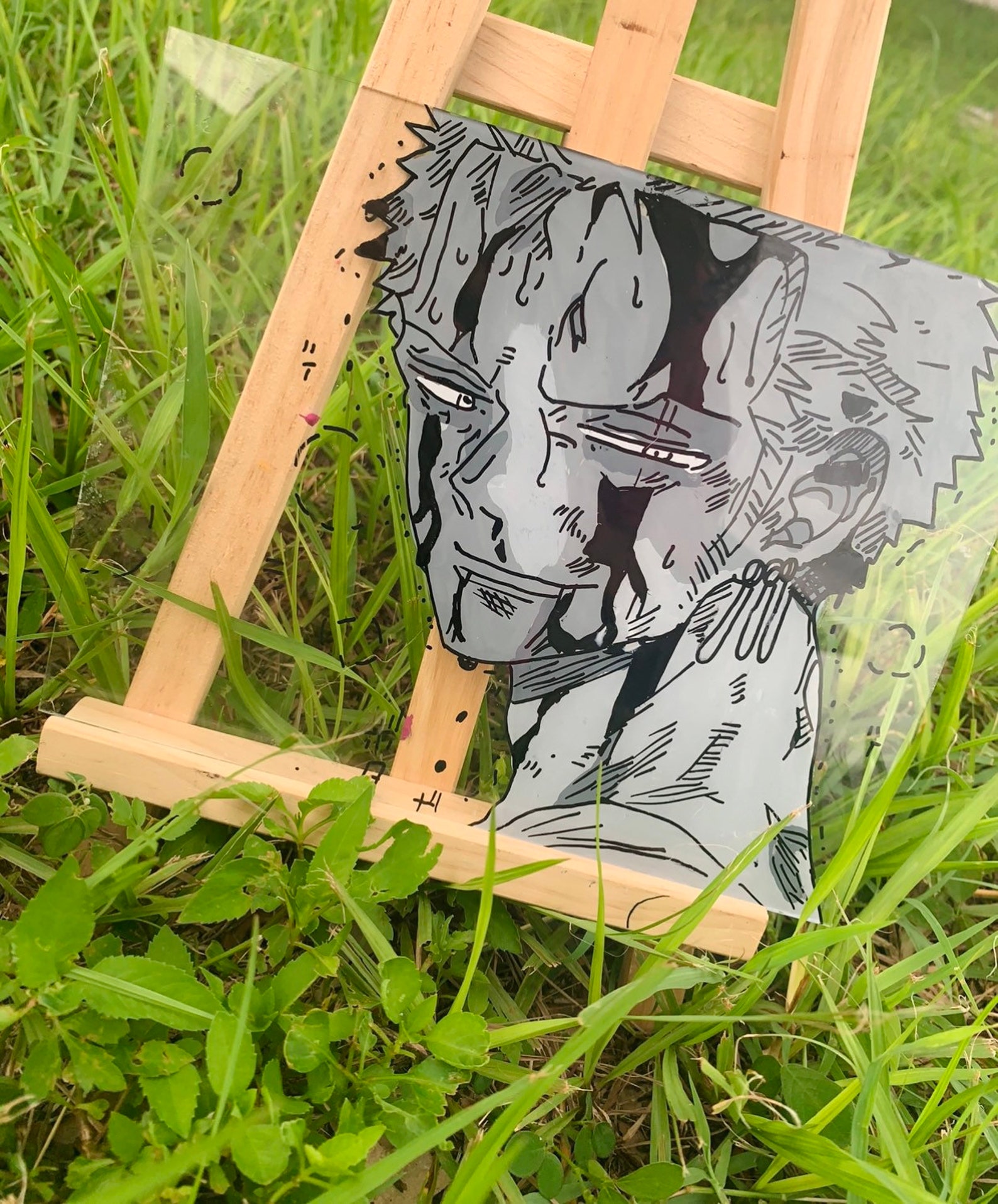 One piece Anime Roronora Zoro Anime Glass painting 5x7 Wall Etsy