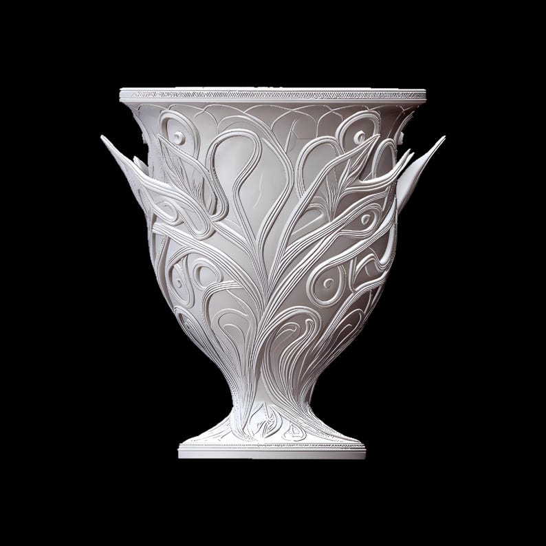 Elven Glow Goblet 3D Model STL | Fantasy Rune Chalice & Mystic Home ...