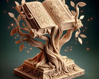 Magic Spellbook Stand 3D Model STL | Ancient Tome Display & Wizard Library Decor (Digital Download)