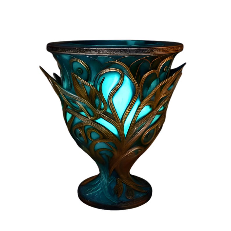 Elven Glow Goblet 3D Model STL | Fantasy Rune Chalice & Mystic Home ...